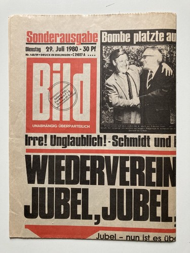 Bild zeitung sonderausgabe - "bild,